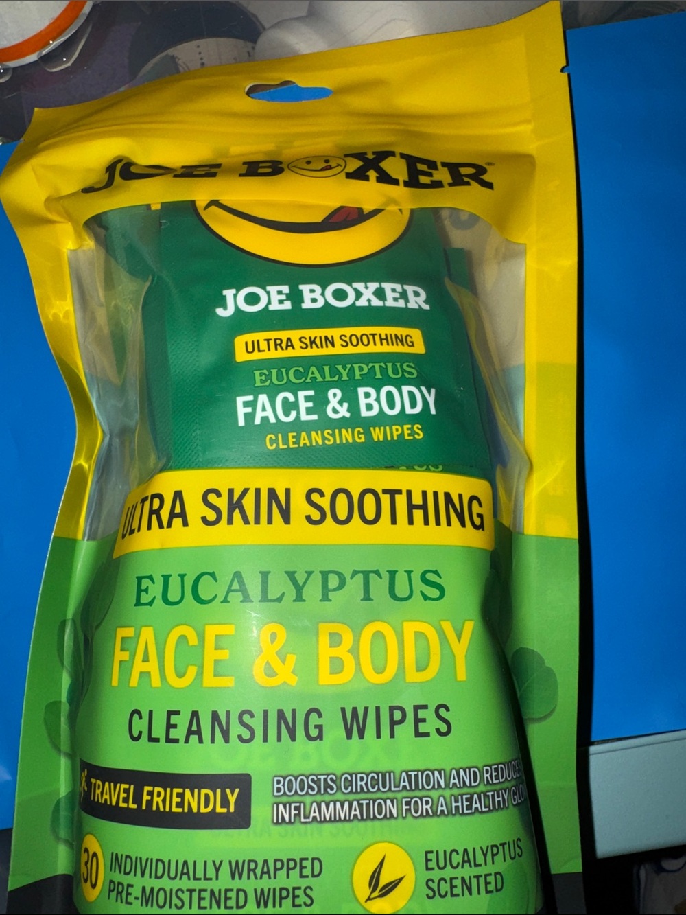 Joe Boxer Eucalyptus Face & Body Cleansing Wipes